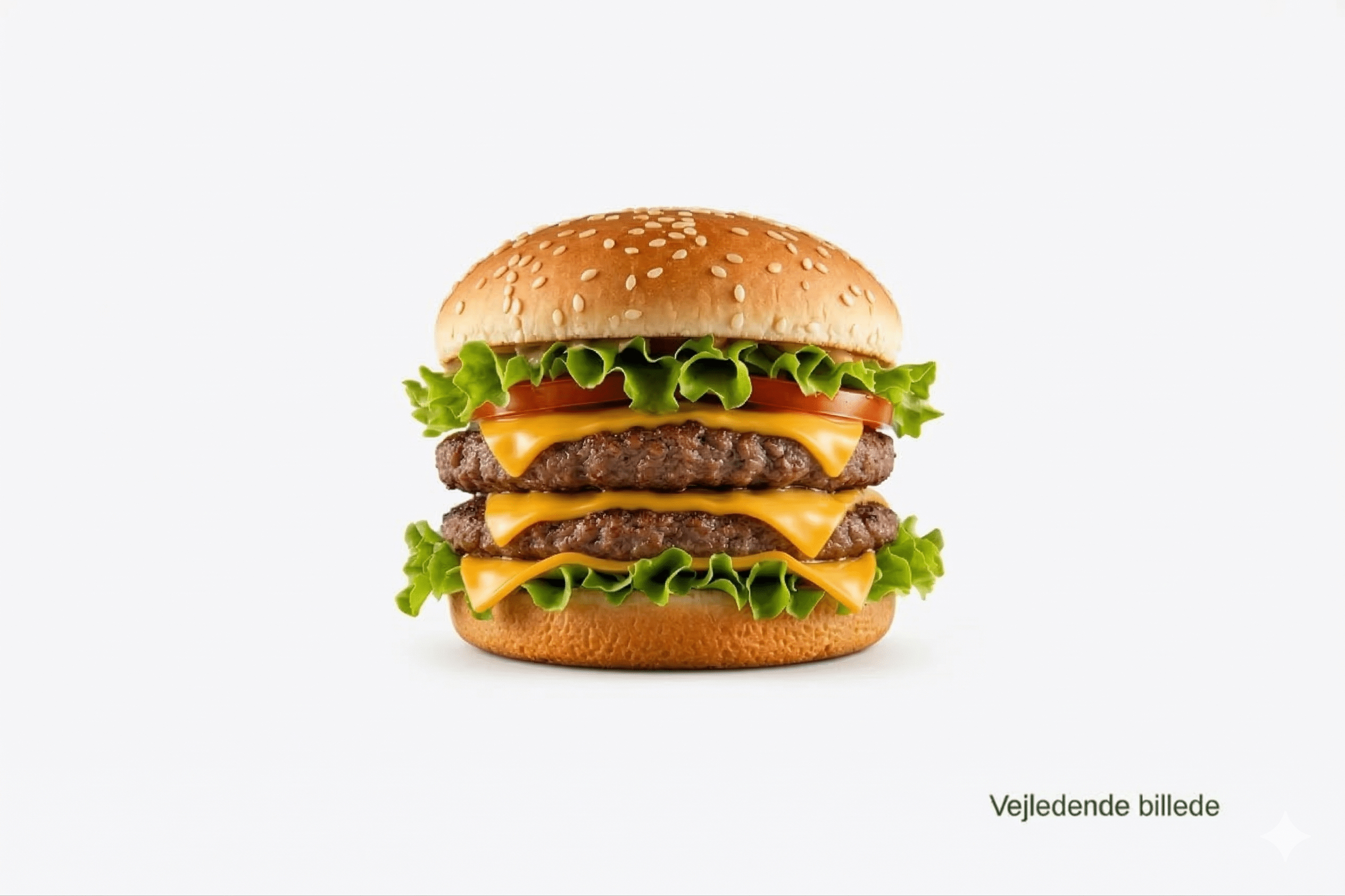 Double Bacon Cheese 3 84. Dobbelt cheese burger - Billede 1